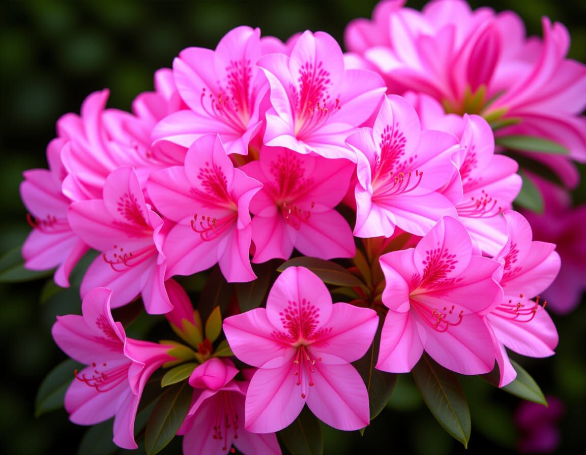 Sparkling Azaleas in Full Bloom