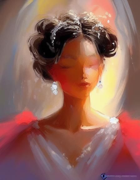 Anime-Style Woman in Gala Gown Speed Painting