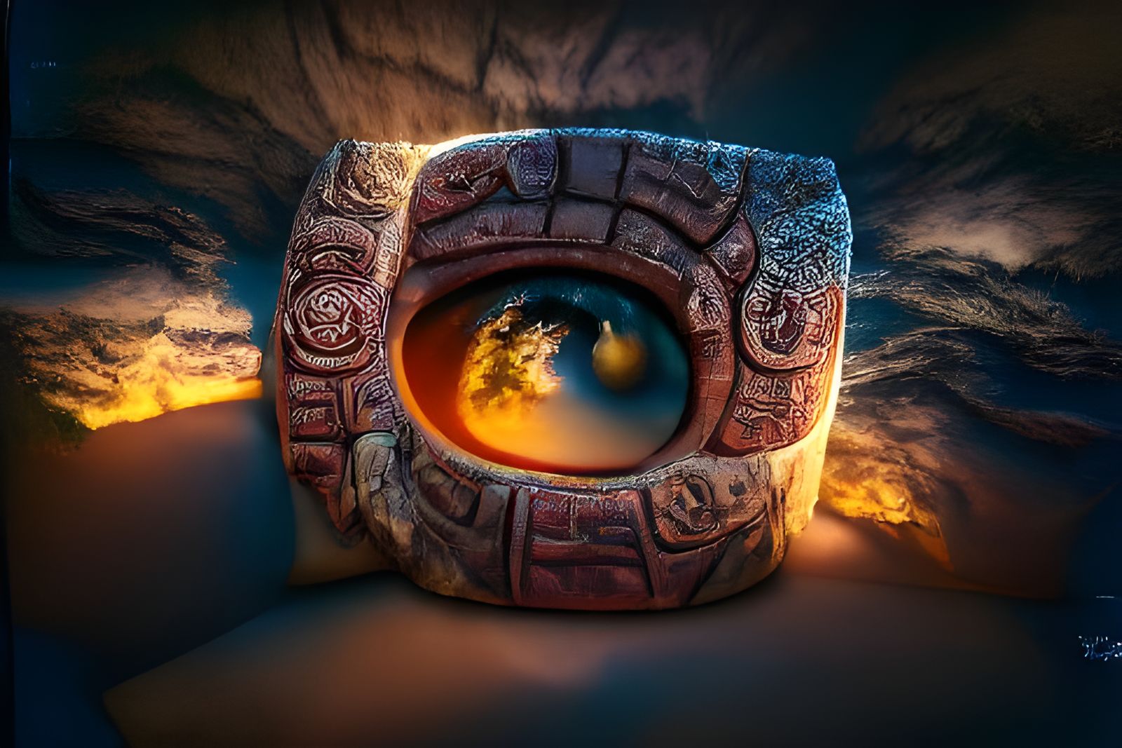 Mayan Eye in Volumetric 3D Rendering