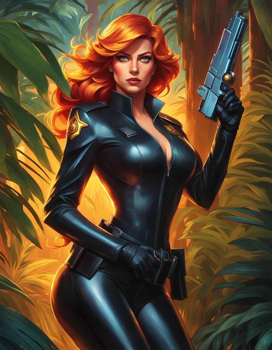 Spy Infiltrator in Jungle, Hyperdetailed Portrait