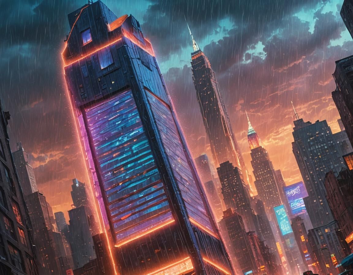 Baxter Building Concept Art in Sci-Fi Style