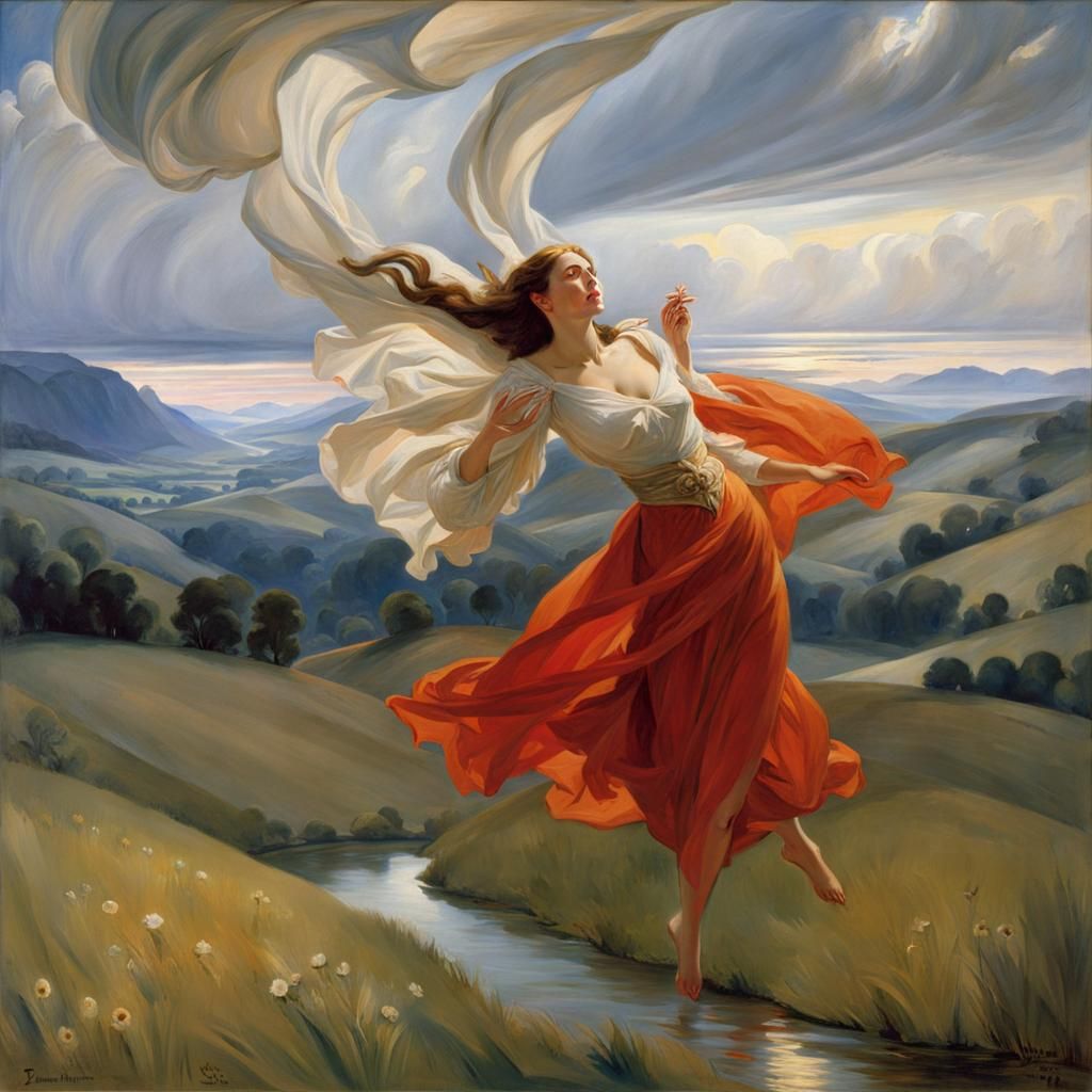 Ethereal Vampire Spirit in Classical Painting Style