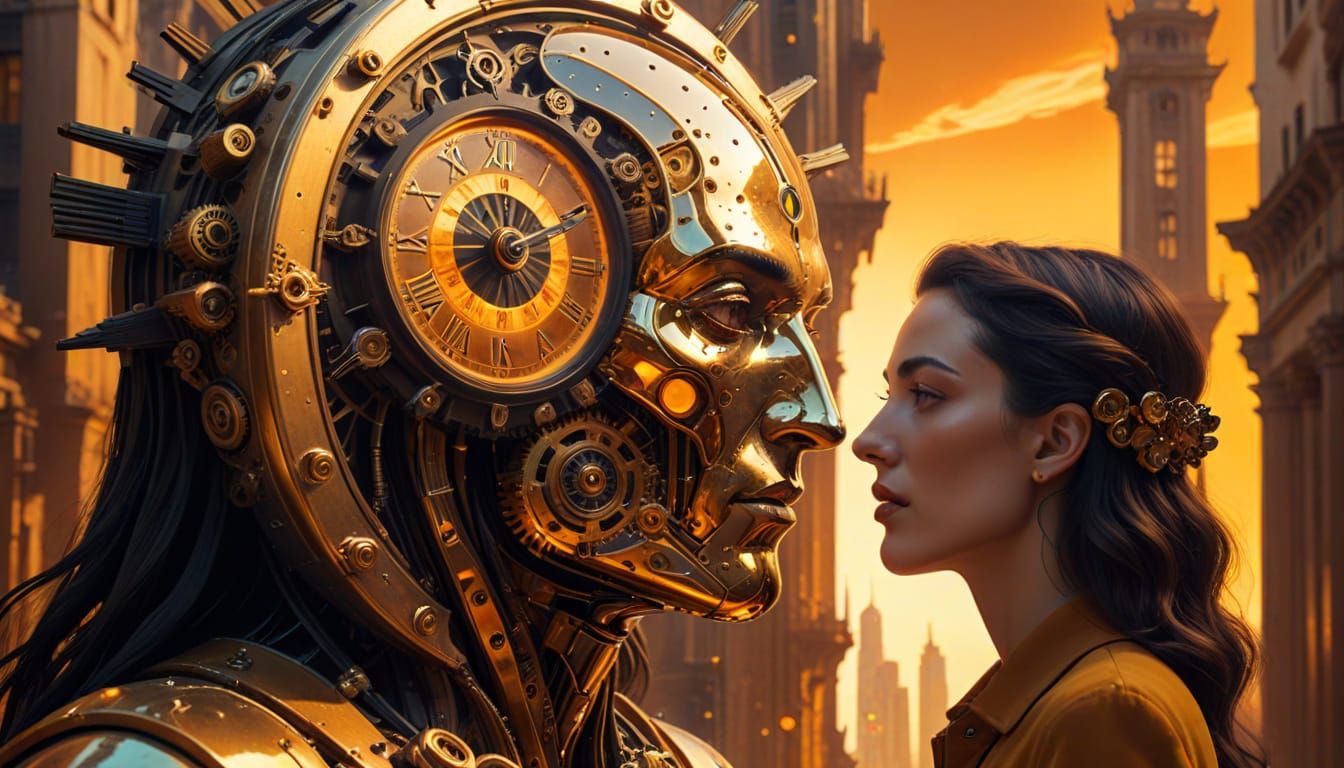 Surreal Meeting in Time: A Salvador Dali Inspired Scene