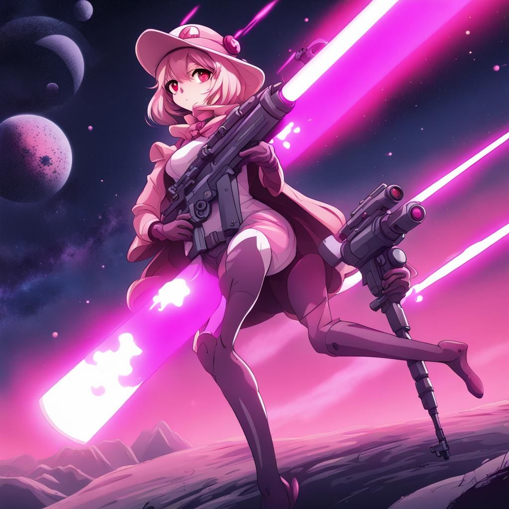 Anime Frog Sniper in Space