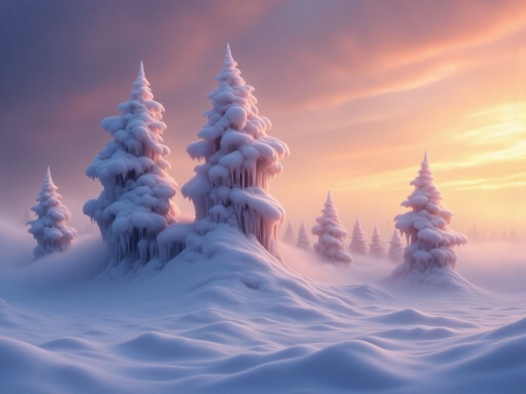 Otherworldly Winter Landscape at Twilight