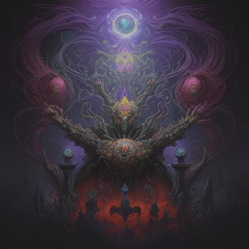 Red Queen in Surrealist Dreamscape, Fantasy Art