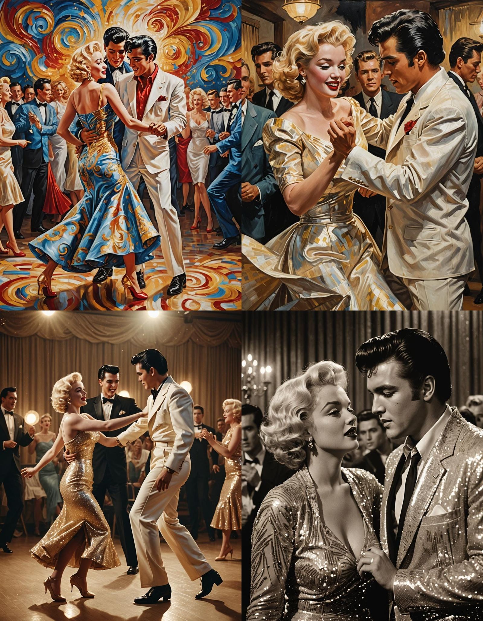 Marilyn and Elvis Waltz in Iconic Outfits