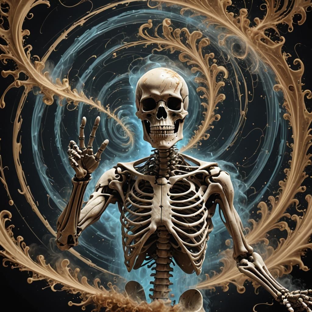 Fractal Tornado Hologram with Coffee Stain Effect