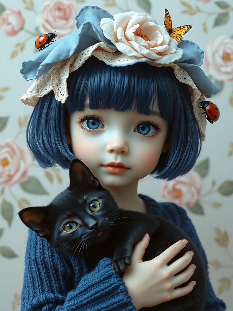 Sapphire Eyes: A Hyper-Realistic Fantasy Portrait