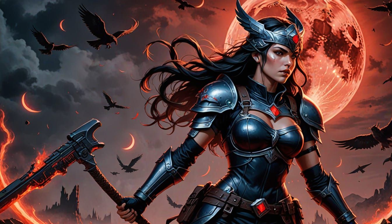 Valkyrie of Apocalypse Under Blood Moon