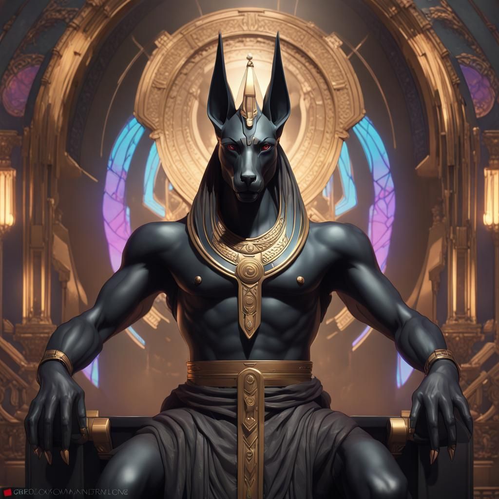 Anubis Soul Portrait in 3D with Volumetric Lighting