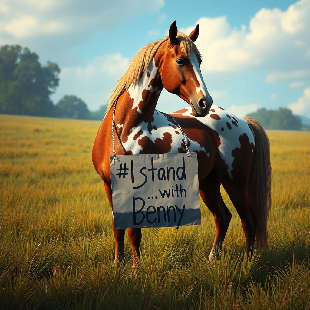 Majestic Horse Stands Proudly in Lush Field