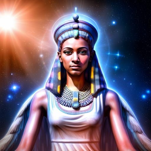 The Goddess Isis with a Throne Crown: Nebulous Photo