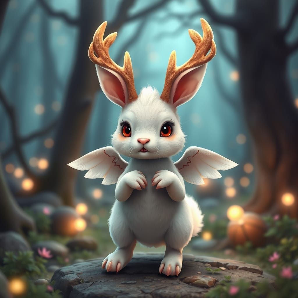 Surreal Fantasy Creature in Soft Pastel Hues