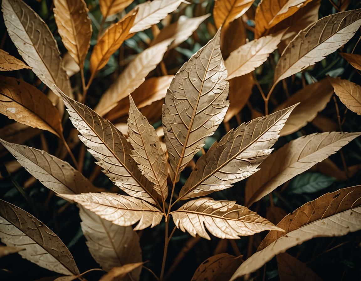 Abstract Paper Leaf Portrait in Expressionist Style