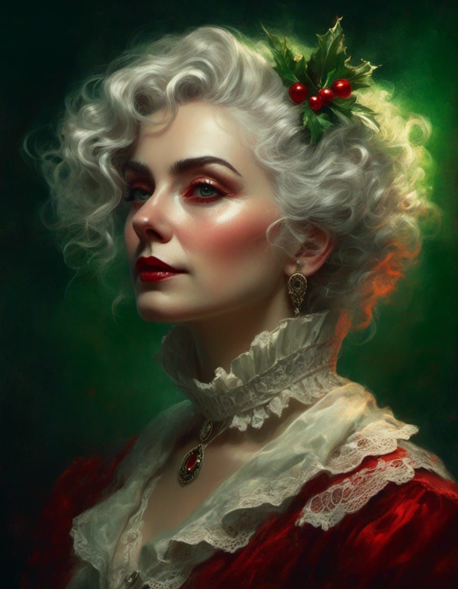 Edwardian Mrs. Klaus Portrait in Hyperrealistic Style