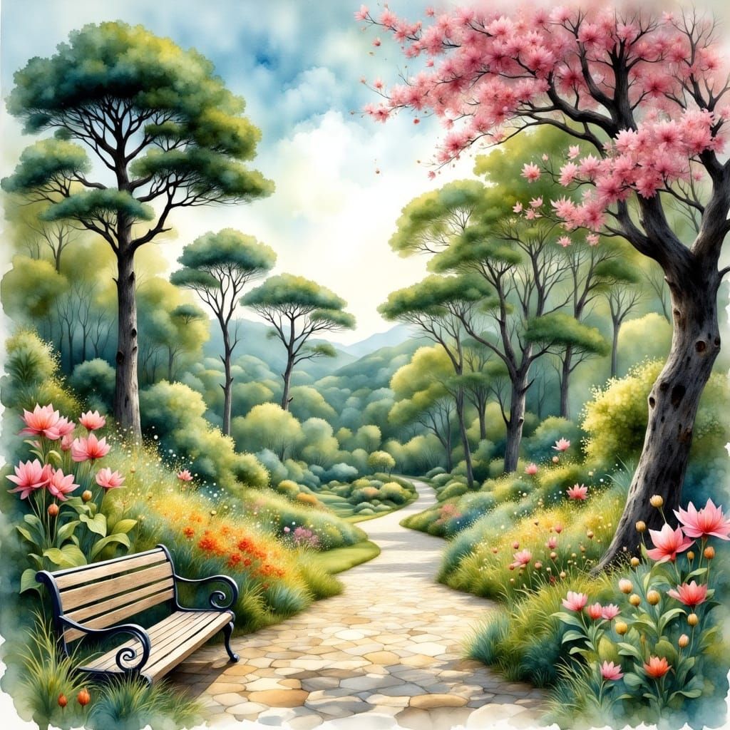 Surreal Botanic Garden with Ethereal Visions