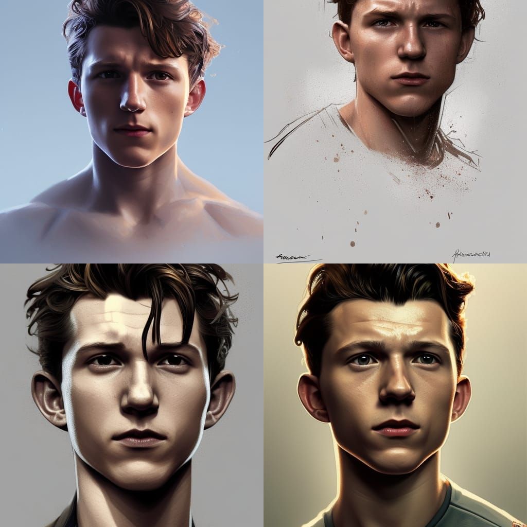Tom Holland Portrait in Artgerm Style