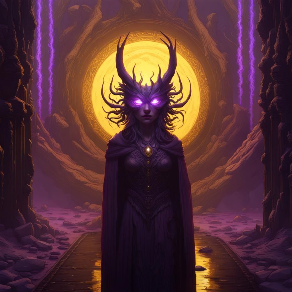 Glowing Eyes Stare From the Abyss in Dark Fantasy