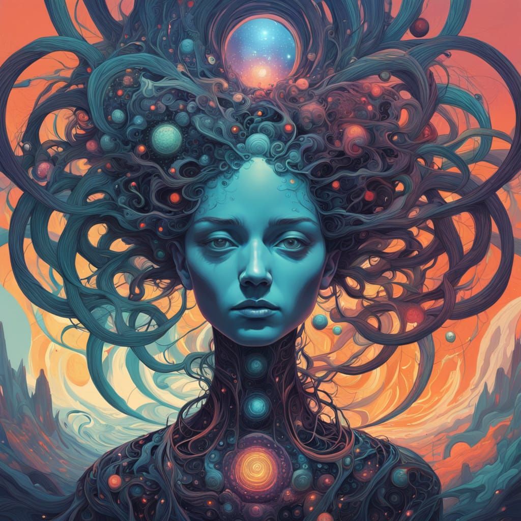 Cosmic Harmony Entwined: Swirling Fractal Bond