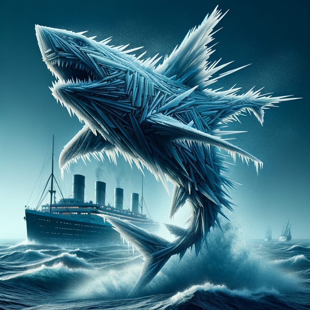Frost Dragon Shark Emerges from Ocean Before Titanic