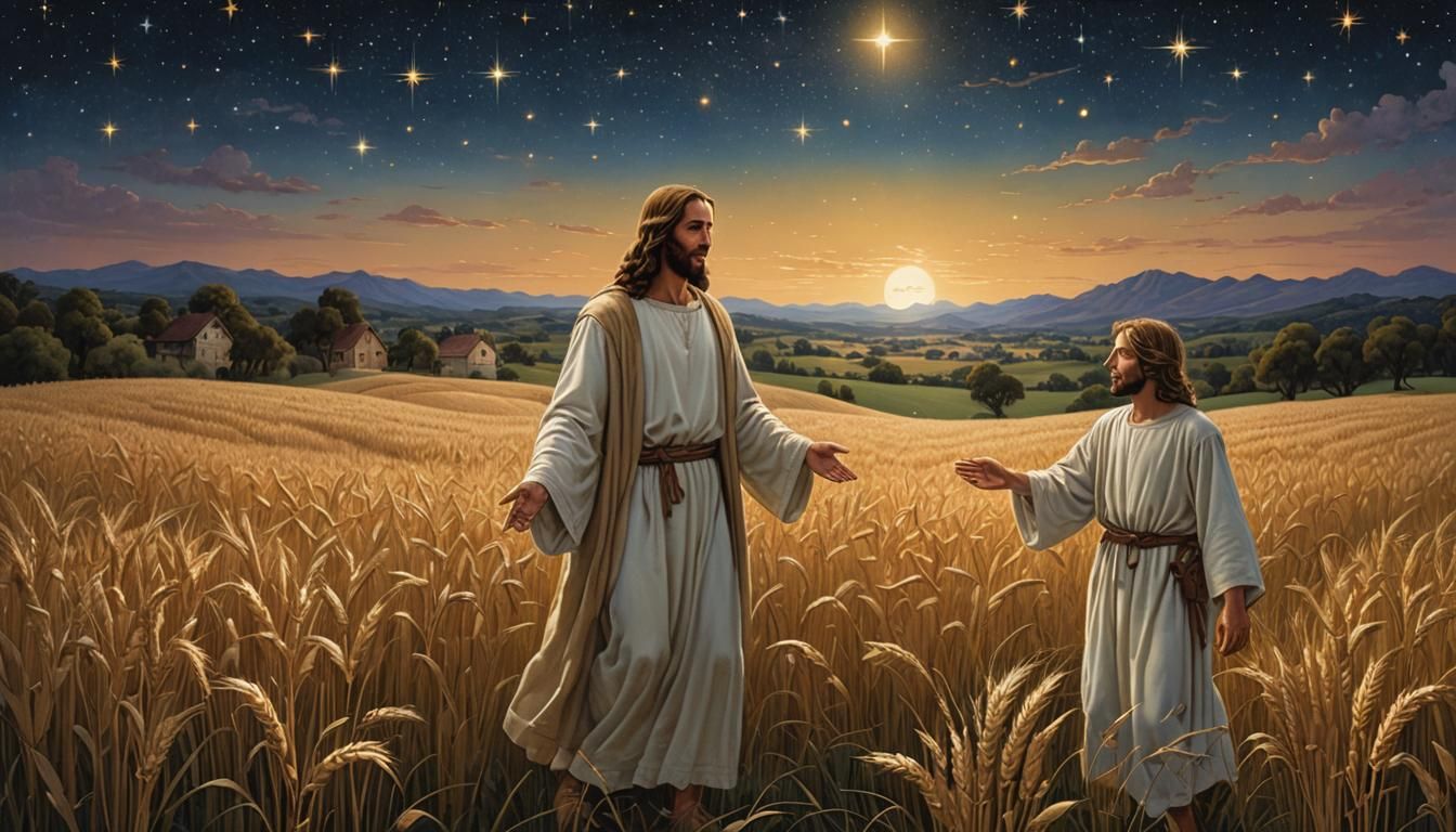 Jesus Christ Extends Love in Wheat Field
