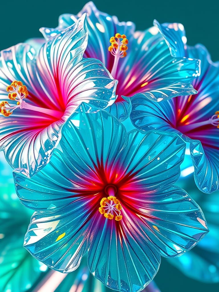 Sparkling Crystal Hibiscus Bouquet in Ethereal Light