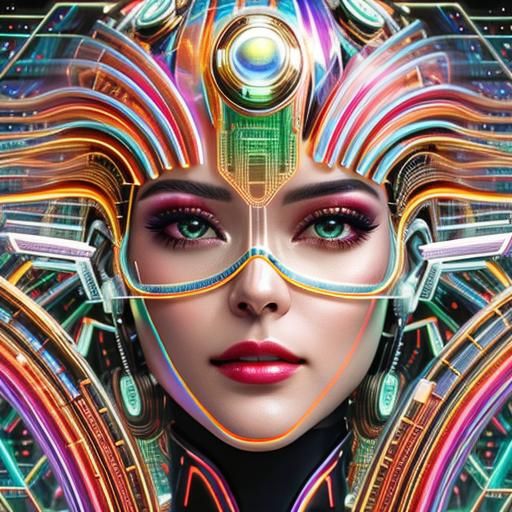 Retrofuturistic Matrix Code with Geometric Effects