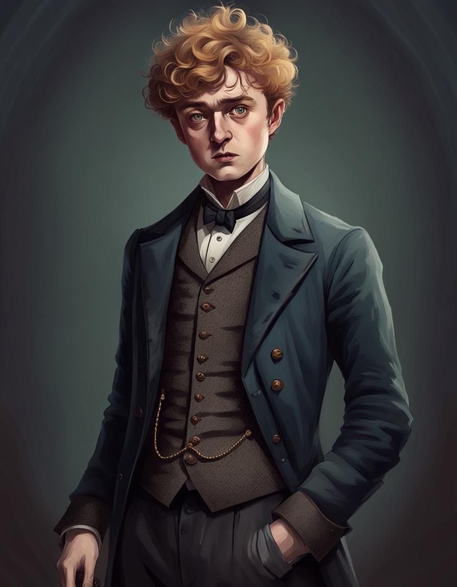 Victorian Urchin Portrait in Grimy Digital Art