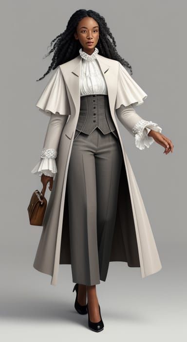 Elegant Pencil Drawing of a Woman in Business Attire