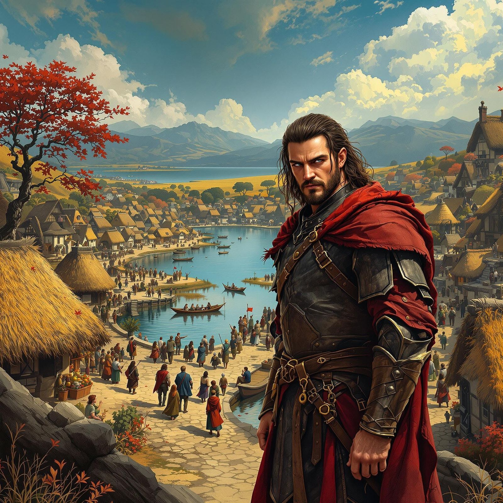 Bard the Bowman in Vibrant Surrealist Style