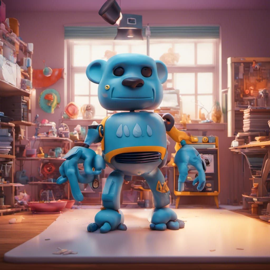 Futuristic 3D Printer in Pixar Style