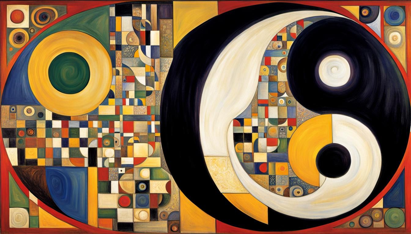 Ying Yang in Gleizes, Stella, Klimt Style