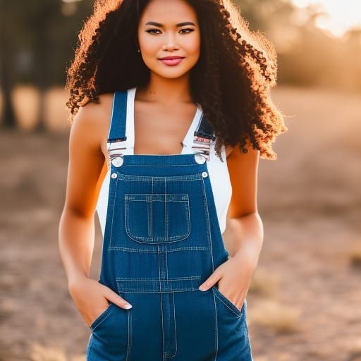 Attractive Woman at Picnic in Glamour Shot Style