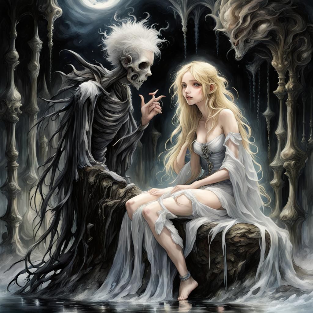 Fallen Angel in a Dark Fantasy Landscape