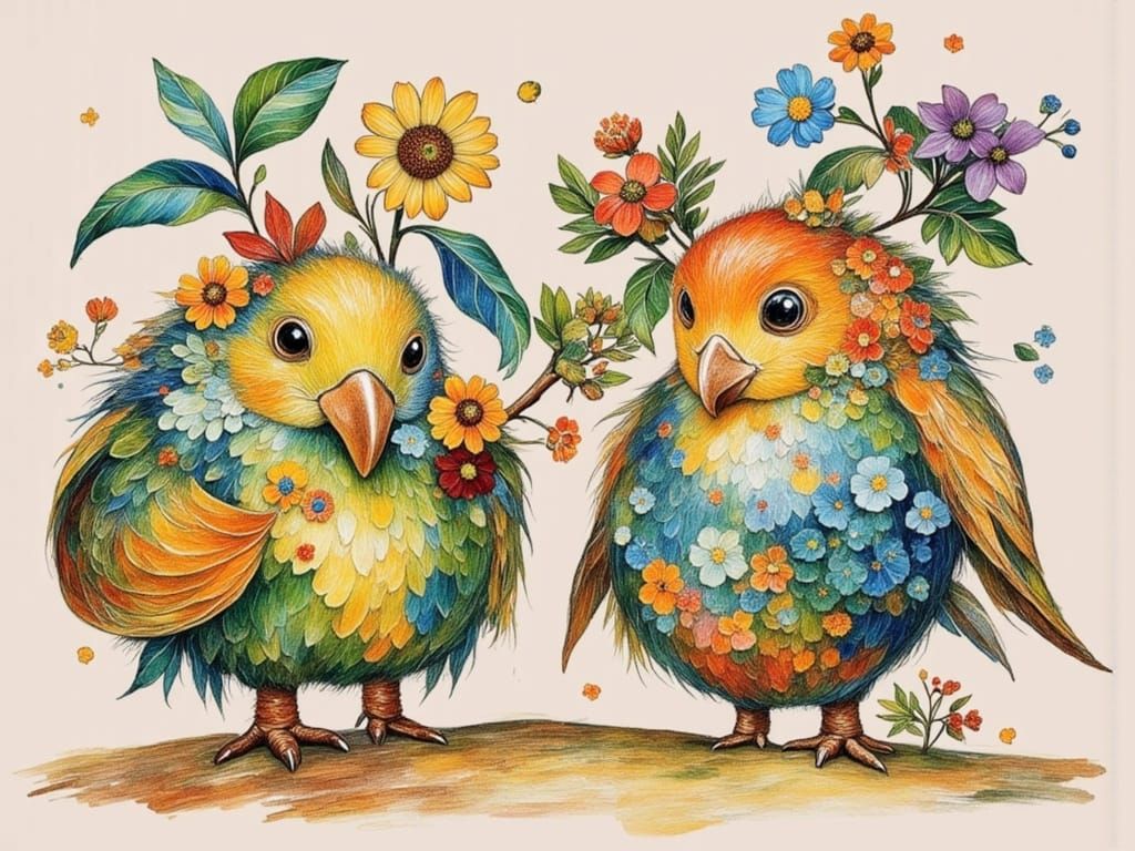 Abstract Roses with Diamond Texture and Spiritual Symbols