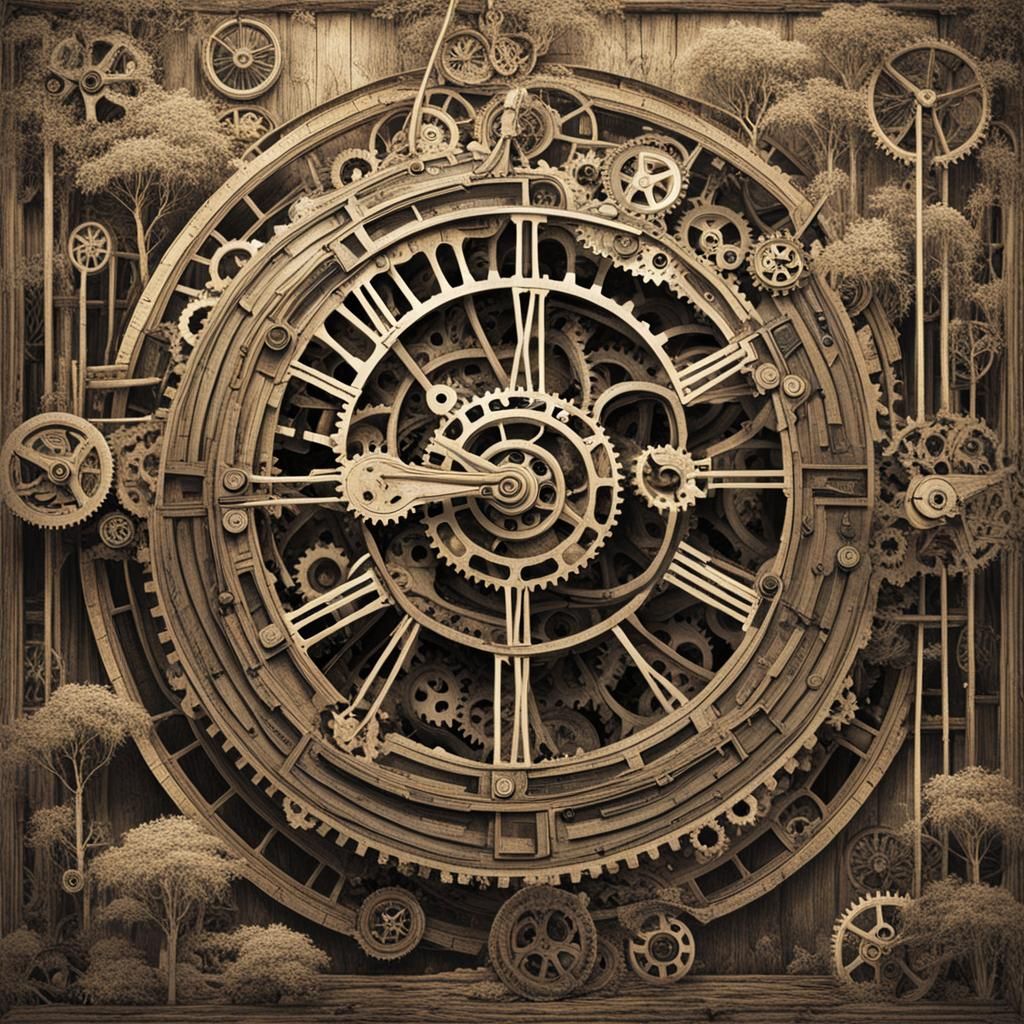 Clockwork Trees with Gears: Steampunk Style