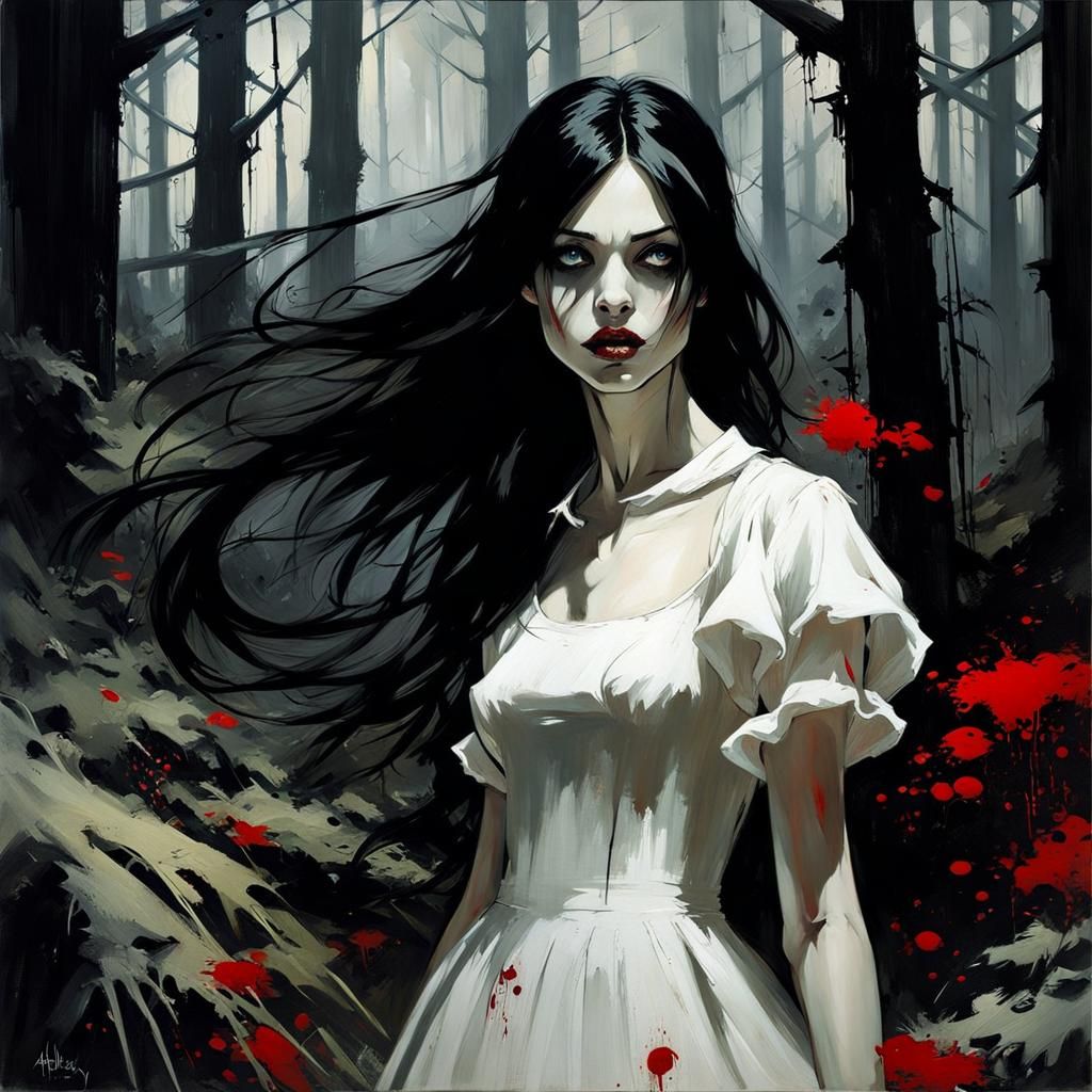 Snow White Zombie Encounter in Dark Forest