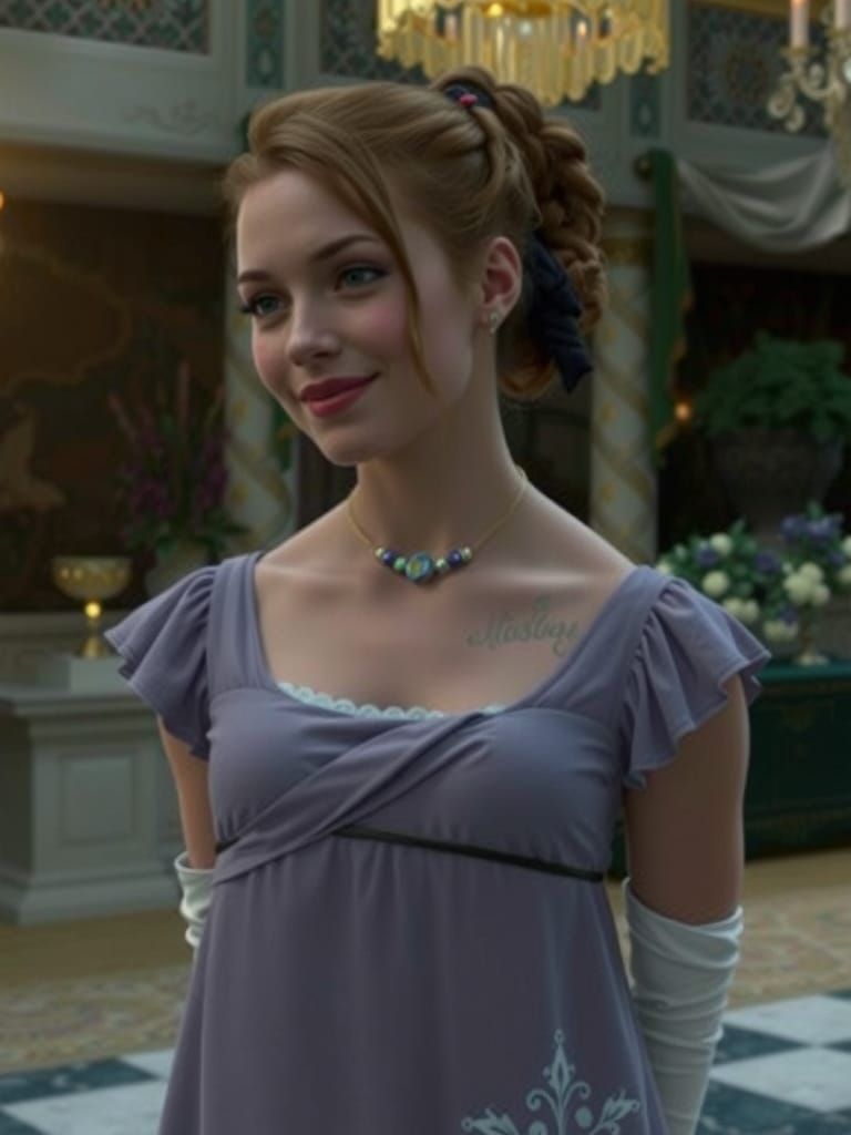 Elegant Lady in Grand Ballroom