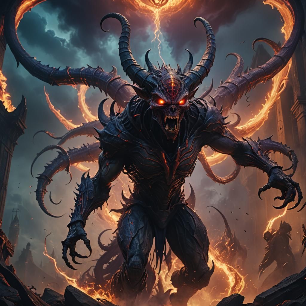 Demonic Alien Torment: A Fantasy Concept Art