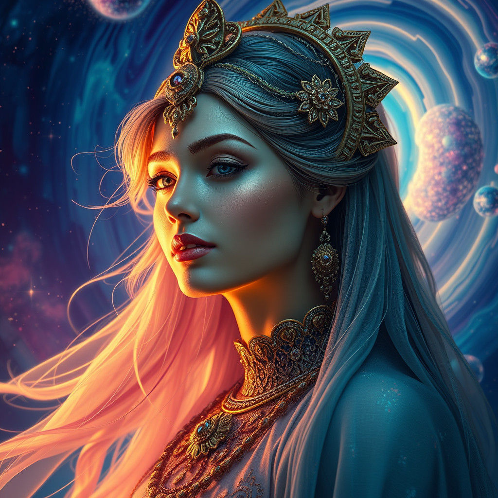 Celestial Goddess in Ornate Attire