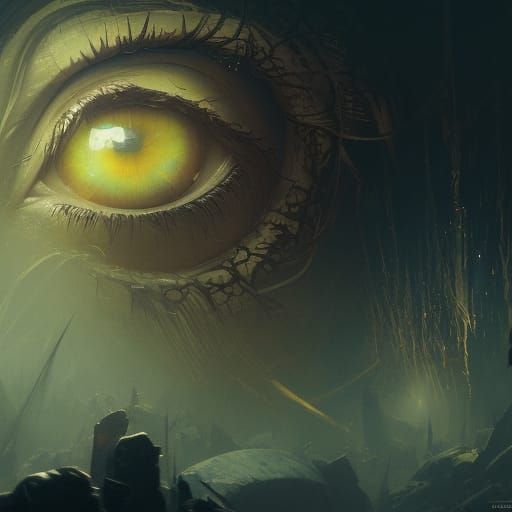 Hyperdetailed Eyeball in Dark Fantasy Art Style