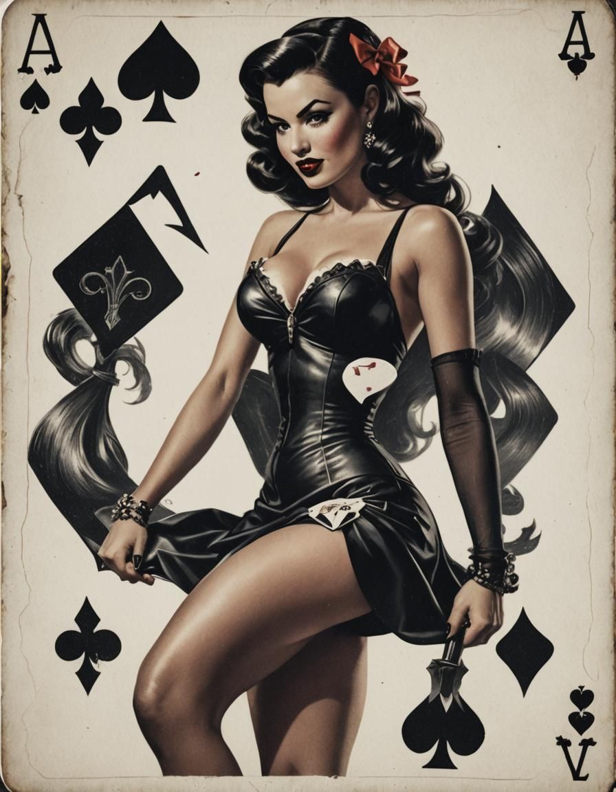 Ace of Spades with Pinup Girl: Cinematic Still