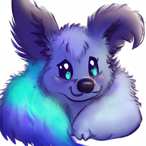 Blue and Purple Manokit Furry Character