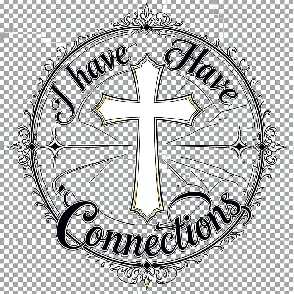 Sleek Christian Cross with 'I Have Connections' Text