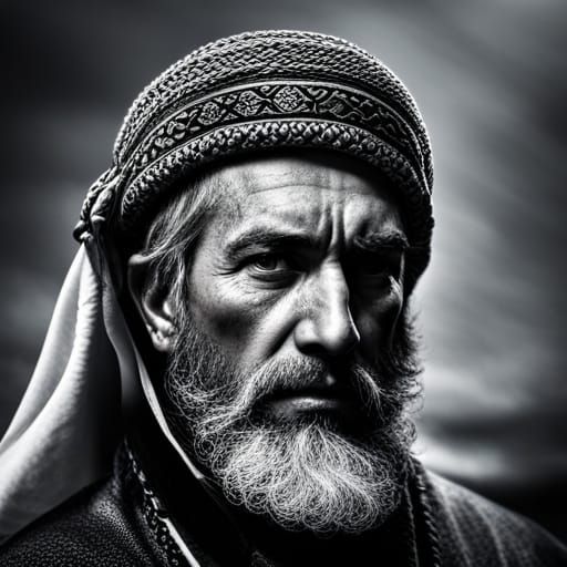Hyperrealistic Muslim Warrior with Big Beard
