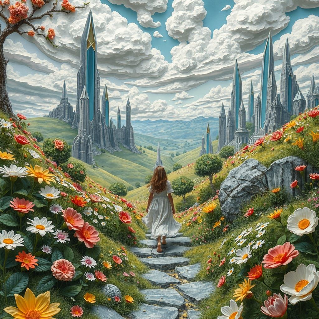 Surreal Spring Wonderland in Vibrant Pastels