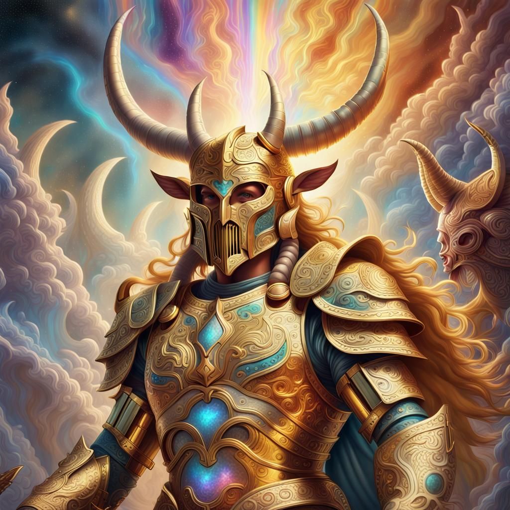 Valhalla's Warriors: A Cosmic Holographic Illustration