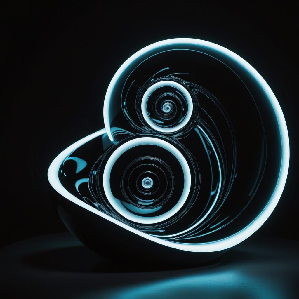 Ethereal, Hyper-Realistic Sculpture with Neon Glow