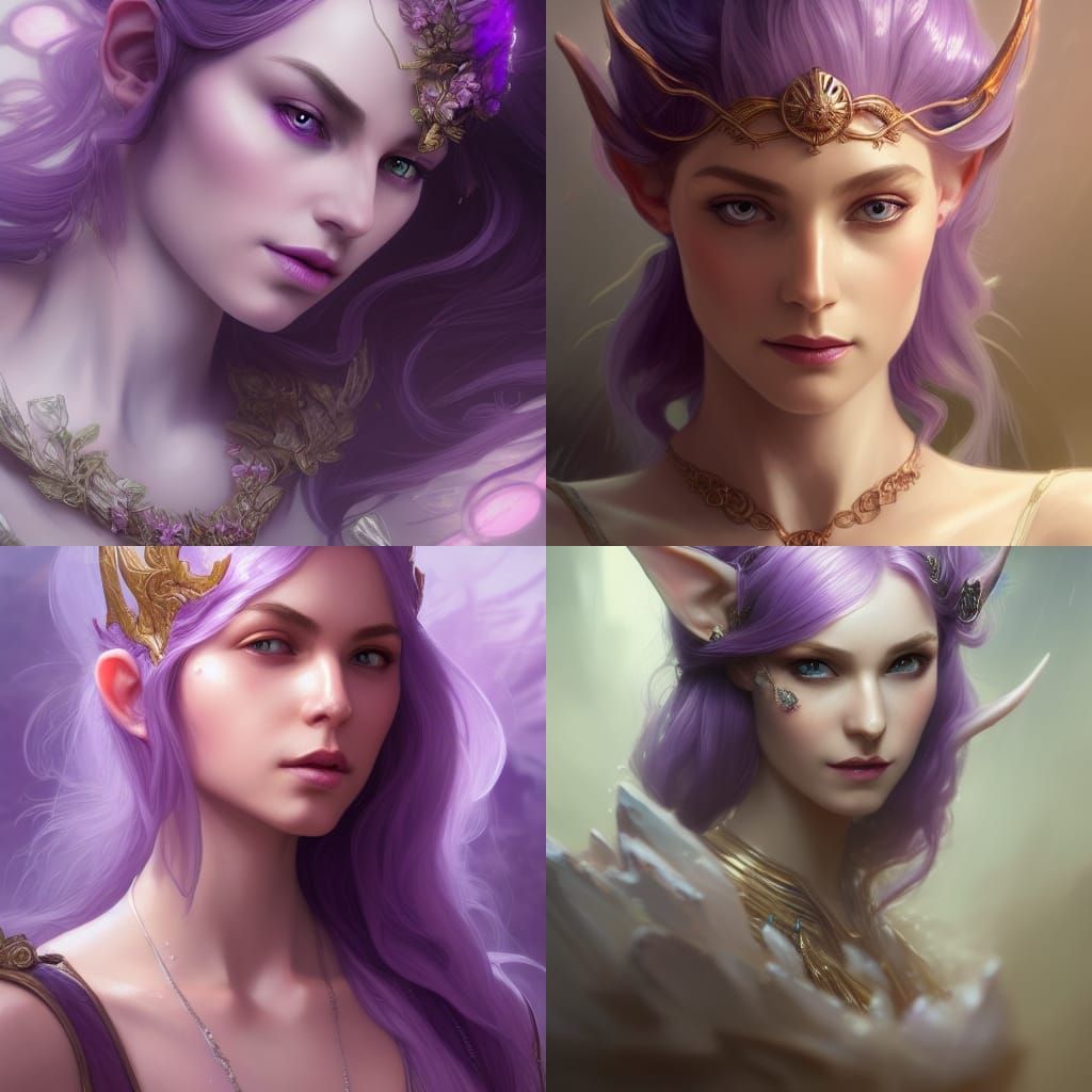 Elven Queen Portrait in Hyperdetailed Style